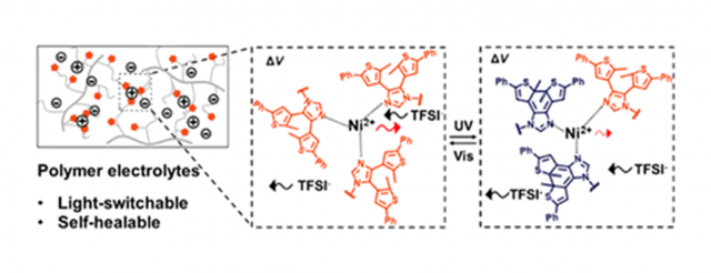 ToC from Light-Switchable and Self-Healable Polymer Electrolytes Based on Dynamic Diarylethene and Metal-Ion Coordination