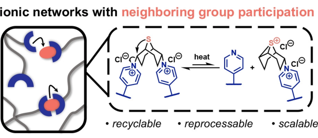 ToC from Neighboring Group Participation in Ionic Covalent Adaptable Networks